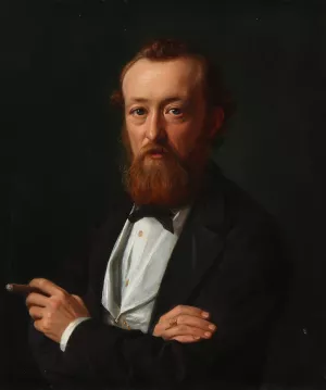 Portraet af Skibsforer, senere Konsul i Bangkok Frederik Kobke by Constantin Hansen Oil Painting