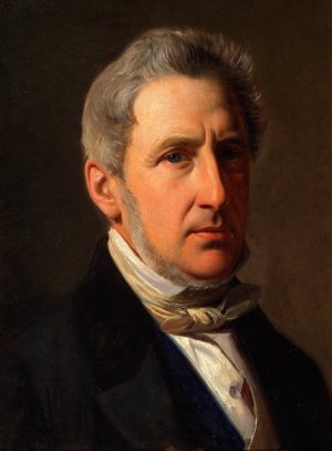 Portrait of the squire Alfred Hage by Constantin Hansen Oil Painting