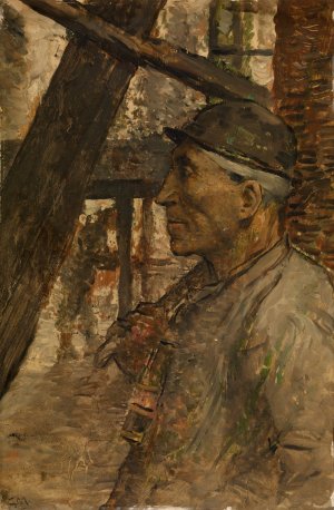 Collier with Safety Lamp by Constantin Meunier Oil Painting
