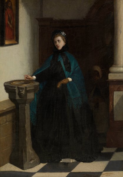 Main Product Photo of Holy-Water Font  Painting by Constantin Meunier