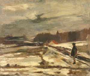 Pupil in the Snow by Constantin Meunier Oil Painting
