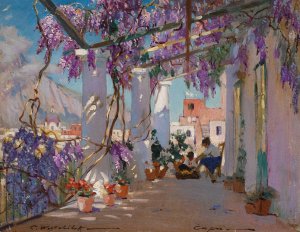 Veranda In Capri by Constantin Westchiloff Oil Painting