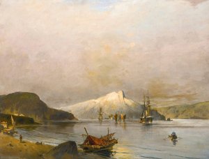 A coastal bay by Constantinos Volanakis Oil Painting