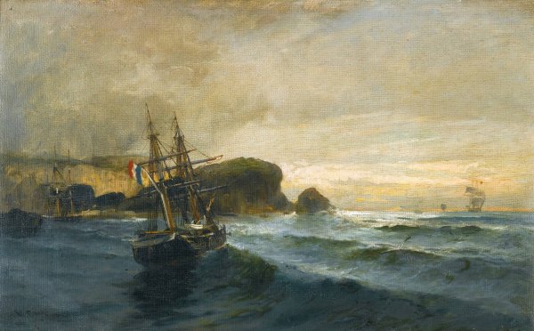 Main Product Photo of Along The Shore Painting by Constantinos Volanakis