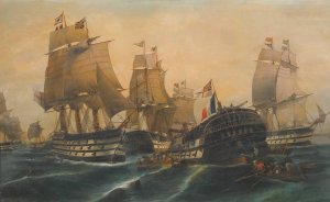 The Battle Of Trafalgar by Constantinos Volanakis Oil Painting