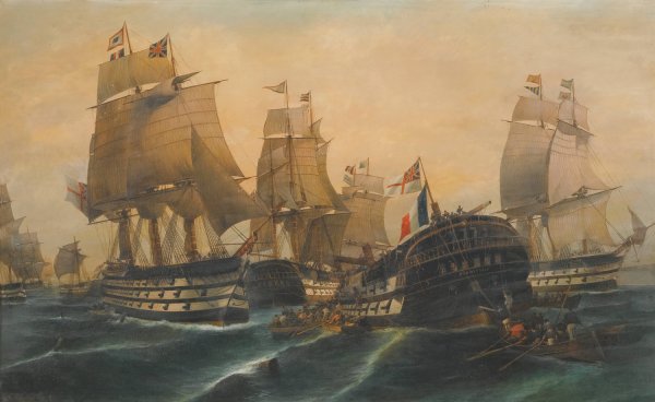 Main Product Photo of The Battle Of Trafalgar Painting by Constantinos Volanakis