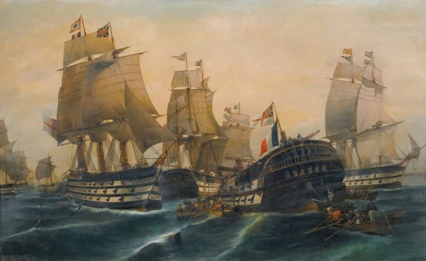 Main Product Photo of The Battle of Trafalgar Painting by Constantinos Volanakis