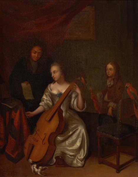 The Music Lesson  by Constantyn Francken - Hand-Painted Oil Painting Reproduction