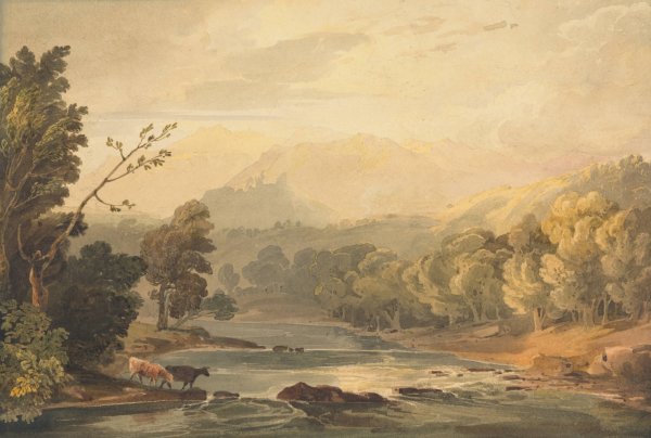 A View on the Brathay near Ambleside by Copley Fielding - Hand-Painted Oil Painting Reproduction