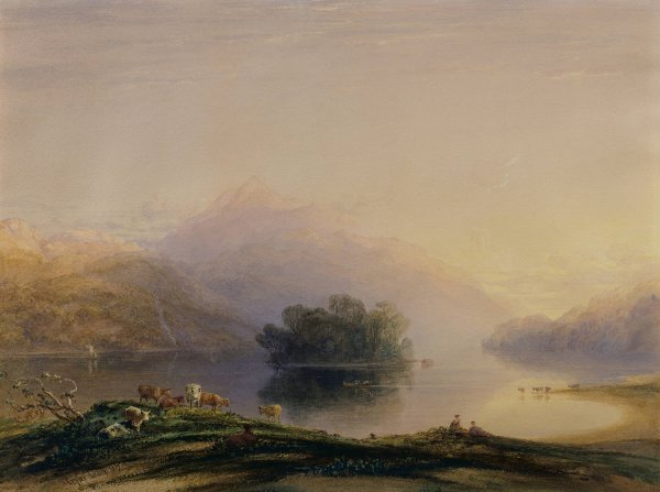 Loch Katrine  by Copley Fielding - Hand-Painted Oil Painting Reproduction