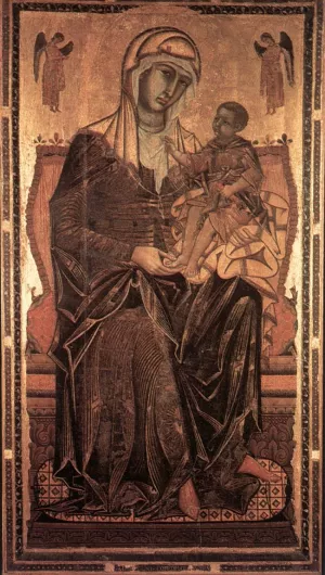 Madonna del Bordone by Coppo Di Marcovaldo Oil Painting