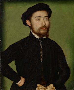 Portrait of a Man with a Glove by Corneille De Lyon Oil Painting