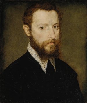 Portrait of a Man with a Pointed Collar by Corneille De Lyon Oil Painting