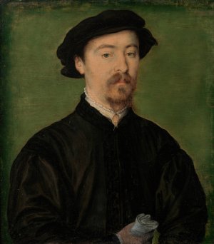 Portrait of a Man with Gloves by Corneille De Lyon Oil Painting