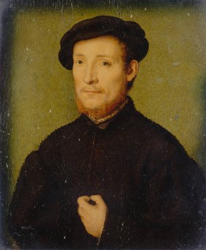 Portrait of a Man with His Hand on His Chest by Corneille De Lyon Oil Painting
