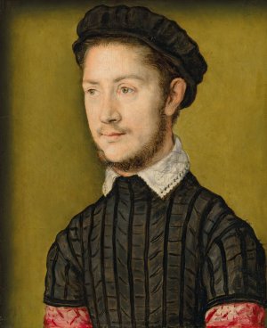 Portrait Of A Young Man, Probably An Officer Royal by Corneille De Lyon Oil Painting