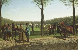 Horse Fair on the Maliebaan at The Hague by Cornelis Albertus Johannes Schermer Oil Painting