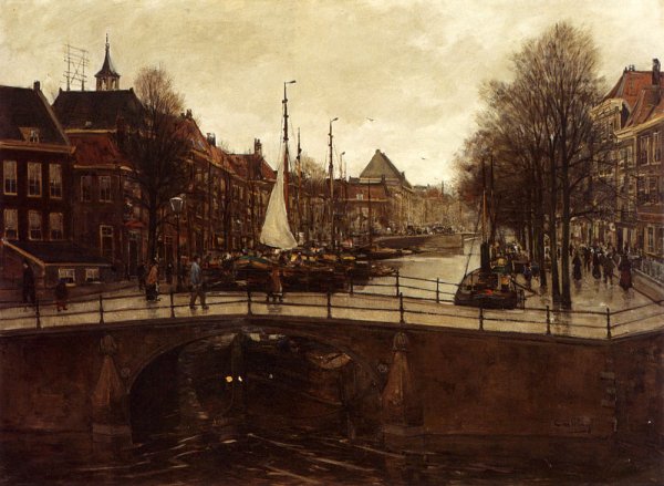 A View Of Het Zieken, The Hague by Cornelis Antoni Van Waning - Hand-Painted Oil Painting Reproduction