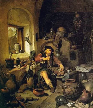 The Alchemist Oil painting by Cornelis Bega