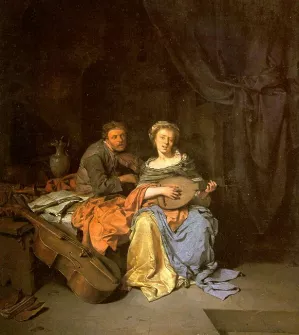 The Duet Oil painting by Cornelis Bega