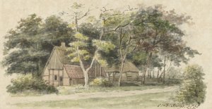 Boerderij tussen bomen by Cornelis Bernardus Buijs Oil Painting
