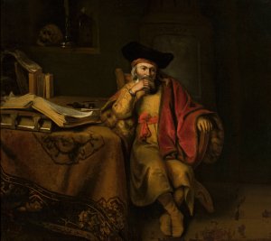 Scholar by Cornelis Bisschop Oil Painting