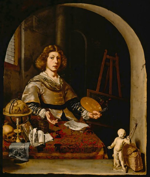 The Artist In His Studio  by Cornelis Bisschop - Hand-Painted Oil Painting Reproduction