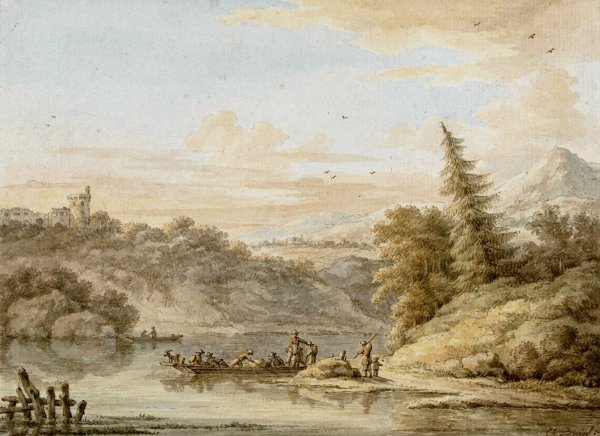 Rivierlandschap  by Cornelis Buys - Hand-Painted Oil Painting Reproduction
