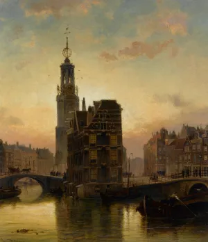A View of the Munt Tower Amsterdam painting by Cornelis Christiaan Dommelshuizen