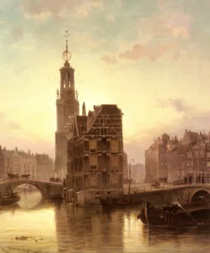 Amsterdam painting by Cornelis Christiaan Dommelshuizen
