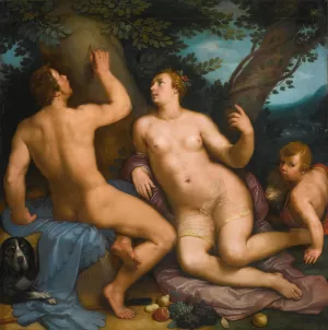 Paris And Oenone by Cornelis Cornelisz Van Haarlem Oil Painting