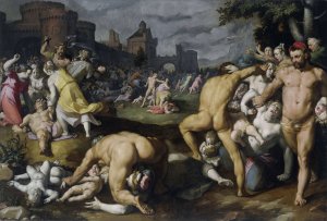 The Massacre of the Innocents by Cornelis Cornelisz Van Haarlem Oil Painting