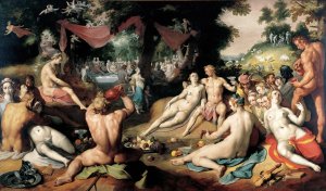 The Wedding of Peleus and Thetis by Cornelis Cornelisz Van Haarlem Oil Painting