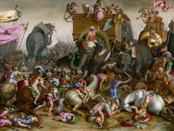 Main Product Photo of The Battle of Zama  Painting by Cornelis Cort