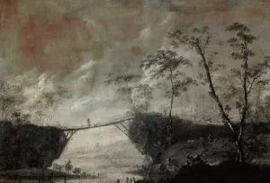Landscape with a Bridge by Cornelis De Bie Oil Painting