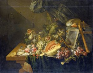 Still Life With Copulating Sparrows by Cornelis De Heem Oil Painting