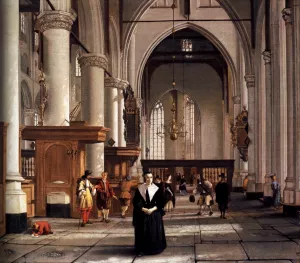 Interior of the Laurenskerk, Rotterdam by Cornelis De Man - Oil Painting Reproduction