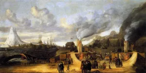 The Whale-Oil Factory on Jan Mayen Island by Cornelis De Man - Oil Painting Reproduction
