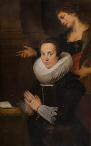 Barbara Kegeleers and Saint Barbara by Cornelis De Vos Oil Painting