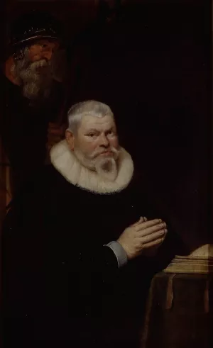 Portrait of Willem van Meerbeeck with Saint William of Aquitaine by Cornelis De Vos Oil Painting