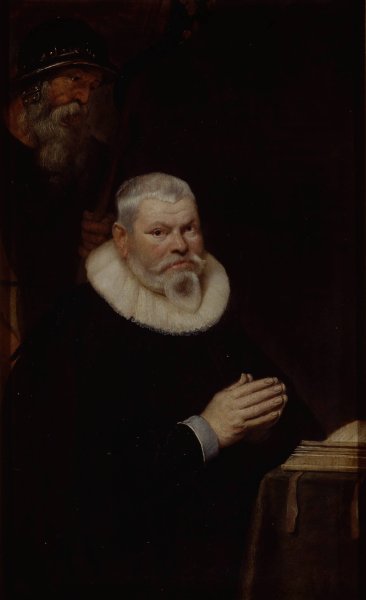 Main Product Photo of Portrait of Willem van Meerbeeck with Saint William of Aquitaine  Painting by Cornelis De Vos