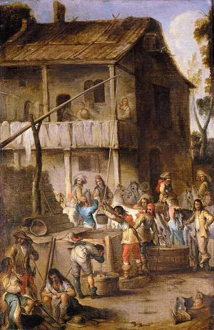 Soldiers Before a Tavern Oil painting by Cornelis De Wael