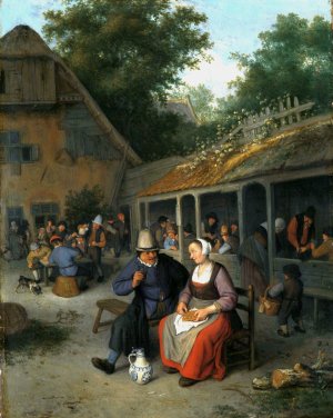Country Inn by Cornelis Dusart Oil Painting