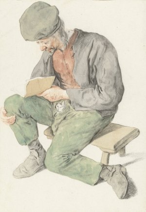 Seated Man Reading, Facing Left by Cornelis Dusart Oil Painting
