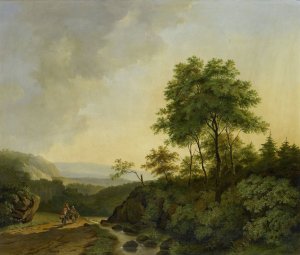 View in the Harz Mountains by Cornelis Francois Roos Oil Painting