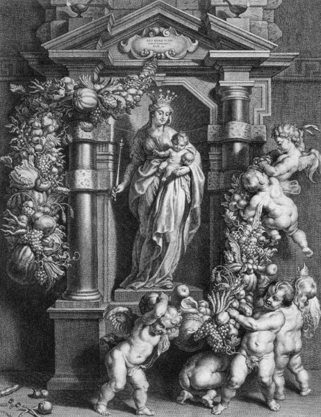 Mary Queen of Heaven by Cornelis Galle - Hand-Painted Oil Painting Reproduction