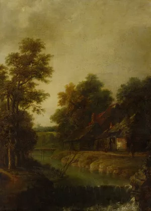 Farms by a River with Rapids by Cornelis Gerritsz Decker Oil Painting