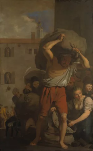 Allegory of the distribution of peat to the poor by Cornelis Holsteyn Oil Painting
