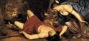 Venus and Amor Mourning the Death of Adonis by Cornelis Holsteyn - Oil Painting Reproduction