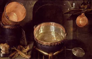 Still-Life of Kitchen Utensils by Cornelis Jacobsz Delff - Oil Painting Reproduction